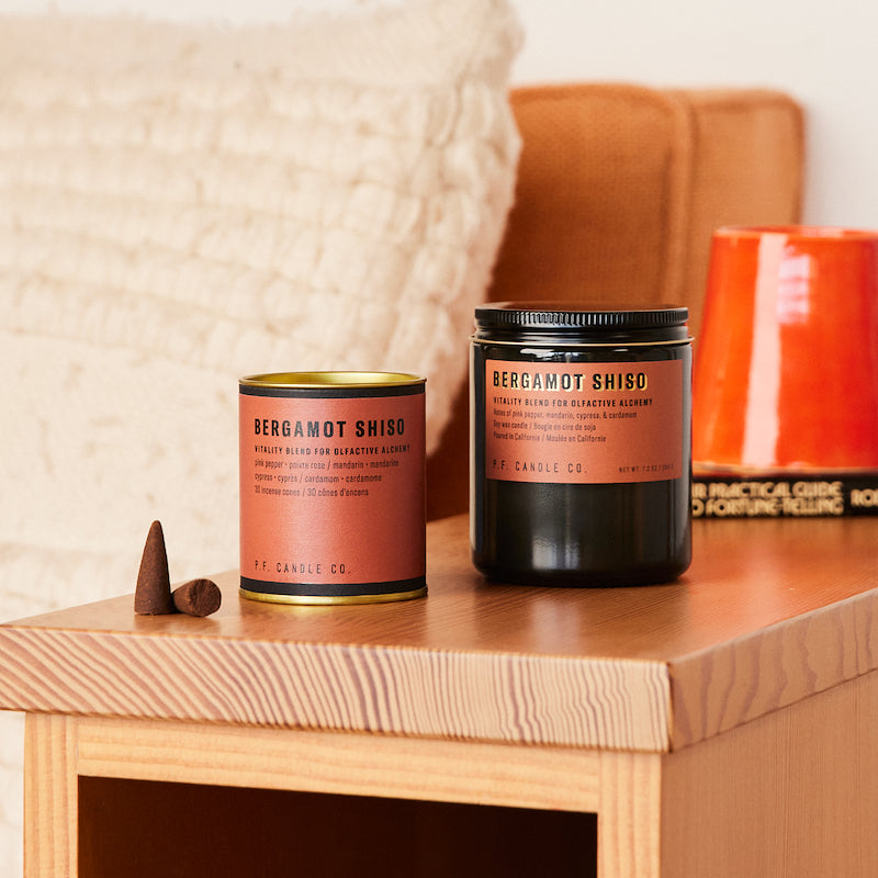 P.F. Candle Co. EU Bergamot Shiso Alchemy Standard Candle - Scent Family - Alchemy is a collection of candles and incense cones featuring science-backed blends meant to mimic the healing qualities of nature and boost your mood.