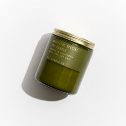P.F. Candle Co. EU Mistletoe Special Limited Candle - Hand-poured into apothecary inspired amber jars with our signature kraft label and a brass lid.