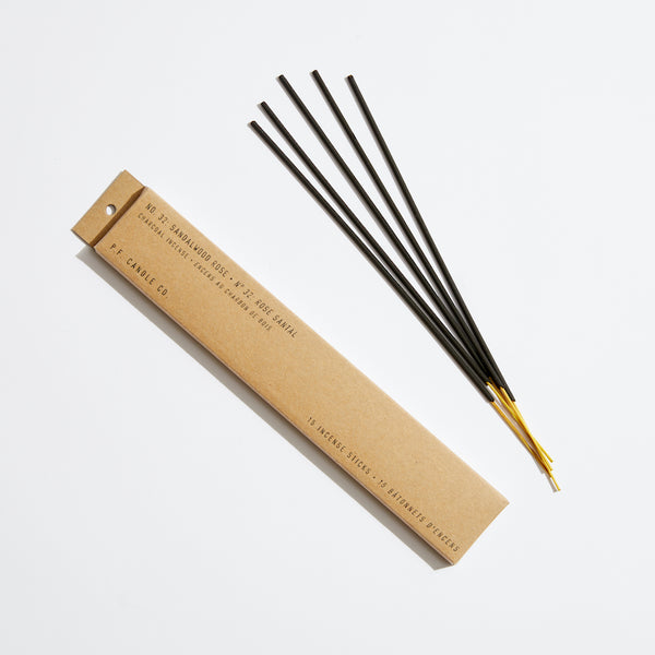 P.F. Candle Co. EU - Sandalwood Rose Classic Scented Incense Sticks - Product - Our charcoal-based Incense is hand-dipped in our studio and packaged in kraft boxes