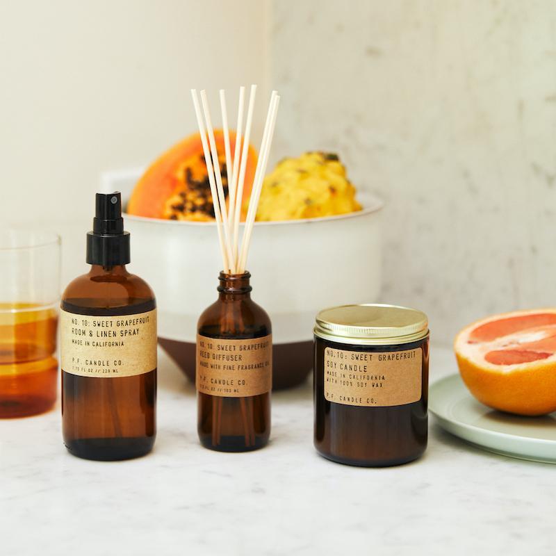 P.F. Candle Co. Sweet Grapefruit Room & Linen Spray - Scent Family - available as Room & Linen Spray, Reed Diffuser, Candle