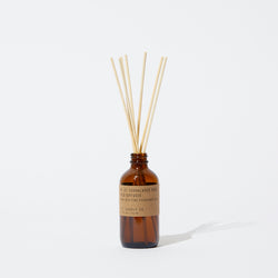 P.F. Candle Co. EU - Sandalwood Rose Classic 3.5 fl oz Reed Diffuser - Product - Our Reed Diffusers come in apothecary-inspired amber glass bottles with our signature kraft label and rattan reeds. Low-maintenance scent throw, all day long - no match necessary.