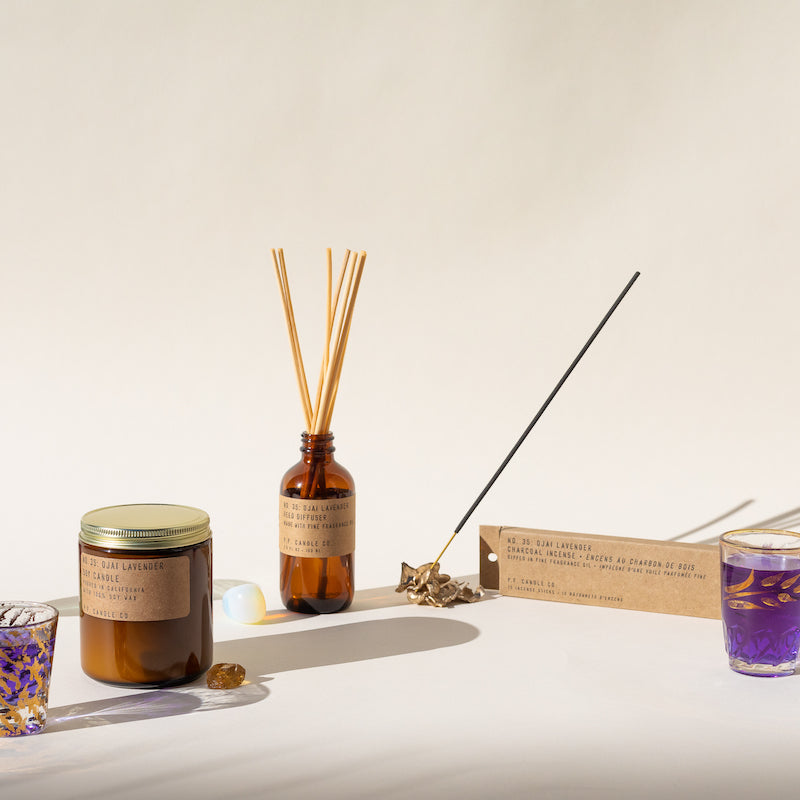 P.F. Candle Co. EU - Ojai Lavender Classic 3.5 fl oz Reed Diffuser - Scent Family - Available as Standard Candle, Reed Diffuser, and Incense Sticks