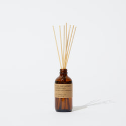 P.F. Candle Co. EU - Ojai Lavender Classic 3.5 fl oz Reed Diffuser - Product - Our Reed Diffusers come in apothecary-inspired amber glass bottles with our signature kraft label and rattan reeds. Low-maintenance scent throw, all day long - no match necessary.