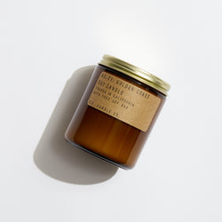 P.F. Candle Co. EU - Golden Coast Classic 7.2 oz Standard Scented Soy Wax Candle - Product - Hand-poured into apothecary inspired amber jars with our signature kraft label and a brass lid.