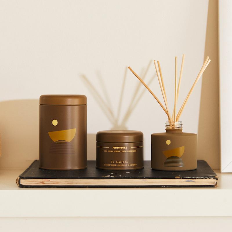 P.F. Candle Co. EU - Moonrise Sunset 10 oz Scented Soy Wax Candle - Scent Family - Shop the collection available as incense cones, reed diffusers, and soy candle.